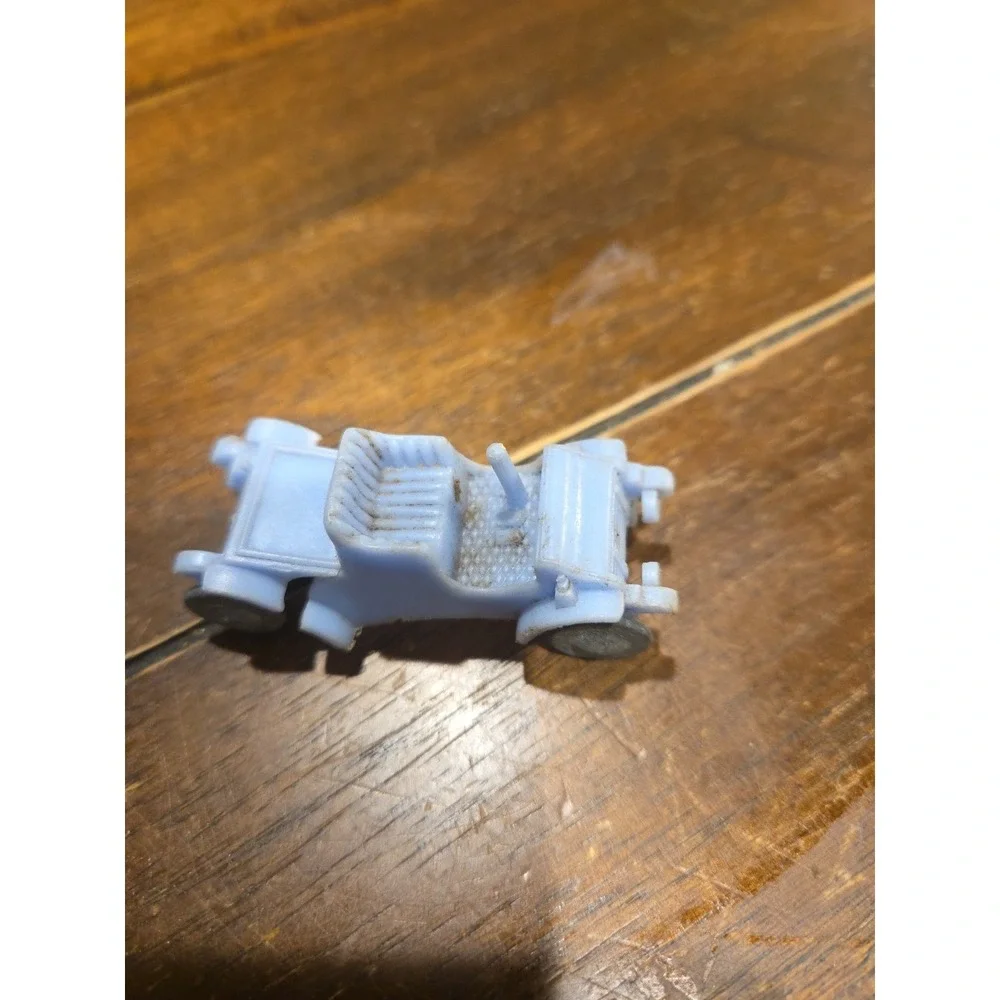 2 Marx Disneyland Playset Main Street OLDTIME CAR Antique Style Vehicle Blue VTG
